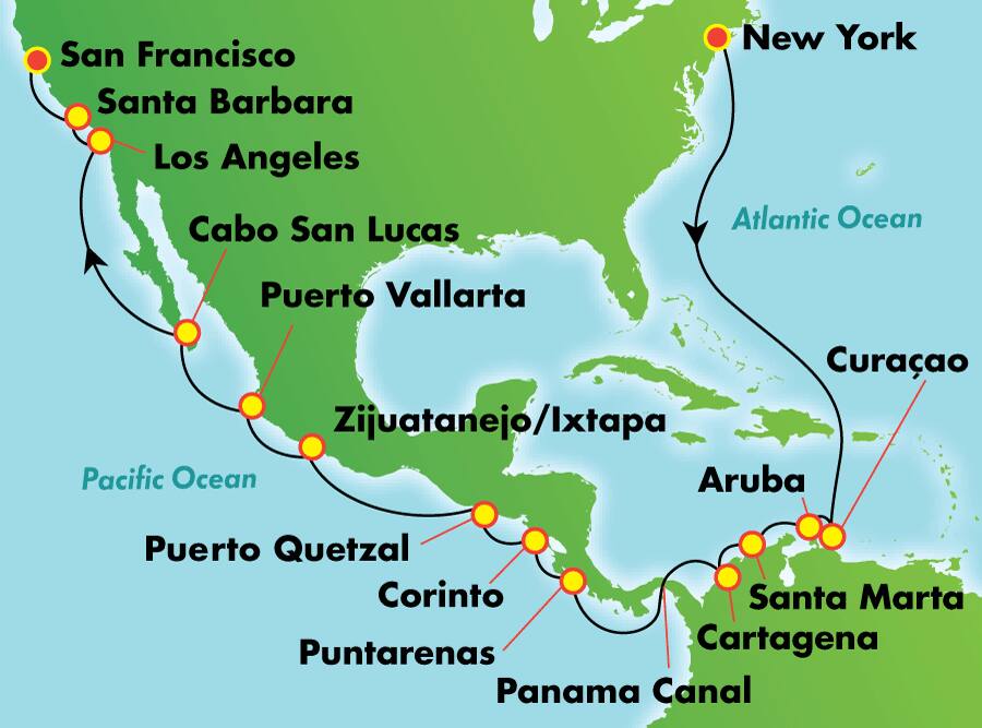 Canal de Panamá desde Nueva York, 20 días Canal de Panamá desde Nueva York, 20 días