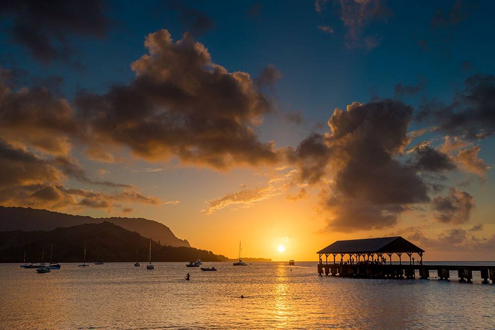 Sunset at Hanalei Pier - Kauai Sunset at Hanalei Pier - Kauai