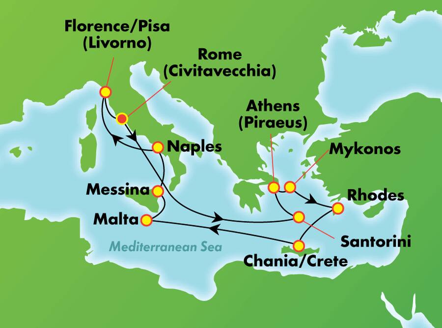 Islas griegas e Italia desde Roma (Civitavecchia), 11 días Islas griegas e Italia desde Roma (Civitavecchia), 11 días
