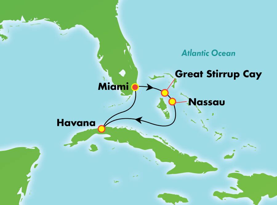 Cuba (con estadía nocturna) y Bahamas desde Miami, 5 días Cuba (con estadía nocturna) y Bahamas desde Miami, 5 días