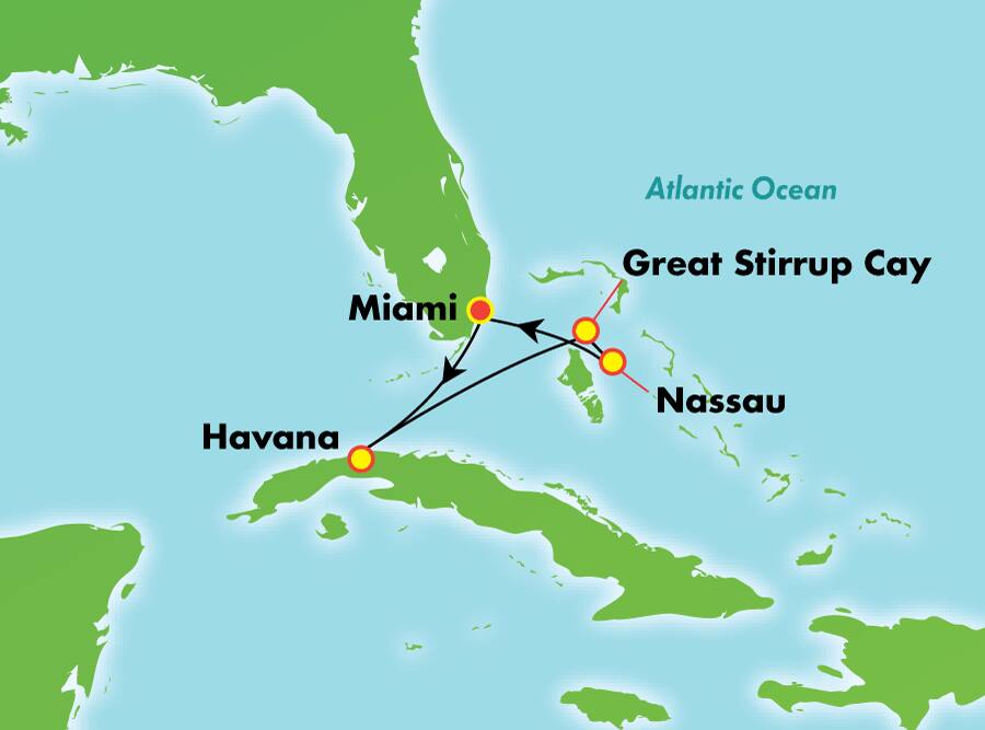 Cuba (con estadía nocturna) y Bahamas desde Miami, 5 días Cuba (con estadía nocturna) y Bahamas desde Miami, 5 días