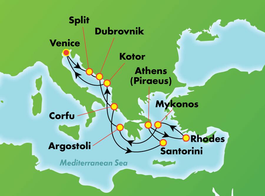Islas griegas desde Venecia, 11 días Islas griegas desde Venecia, 11 días