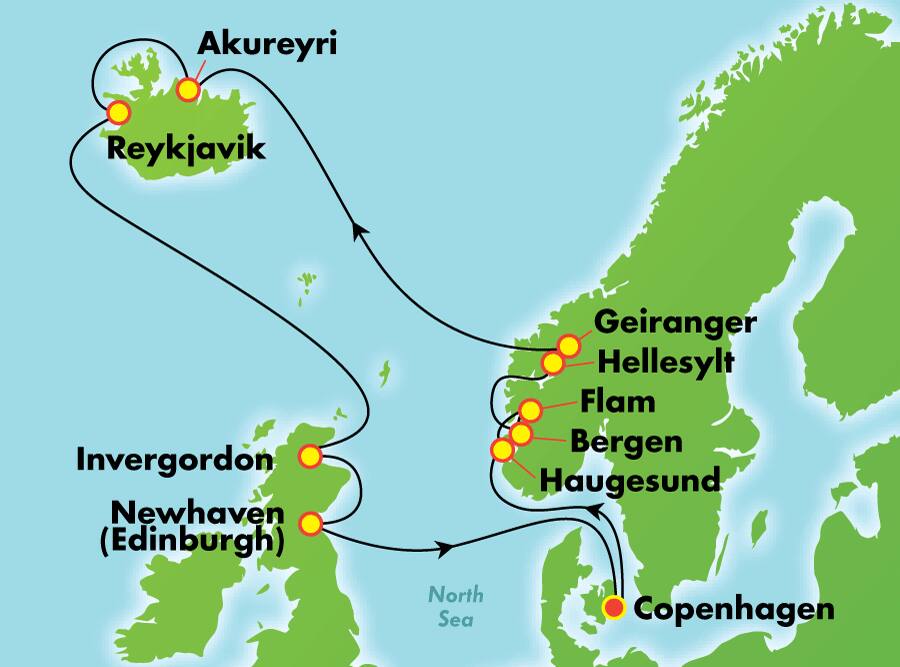 Islandia y Noruega desde Copenhague, 14 días Islandia y Noruega desde Copenhague, 14 días