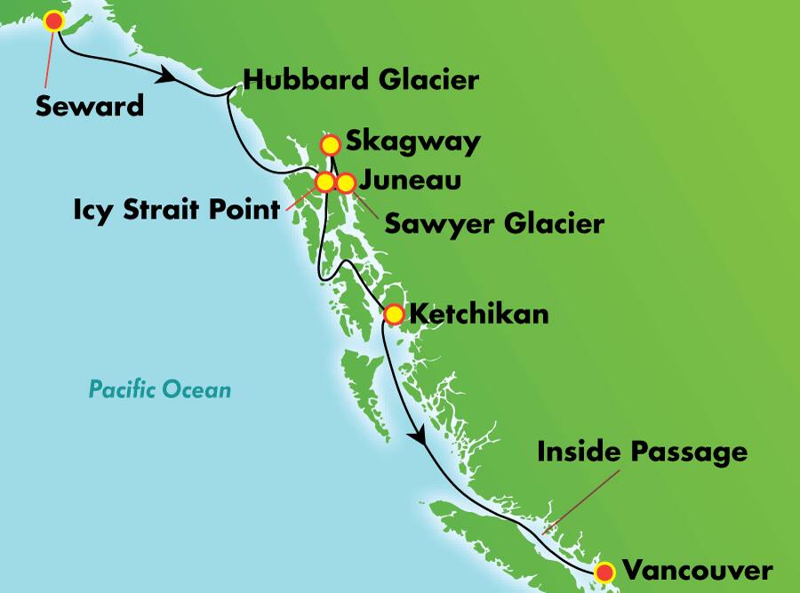 Explora Denali-Valdez, 14 días - Tour en crucero hacia el sur Explora Denali-Valdez, 14 días - Tour en crucero hacia el sur